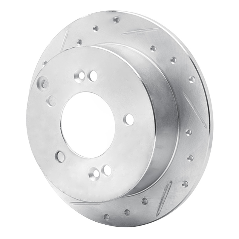 Hyundai XG350 Brake Rotor (1) - Rear Left - R1 Concepts - Drilled & Slotted - Silver - `01-`10